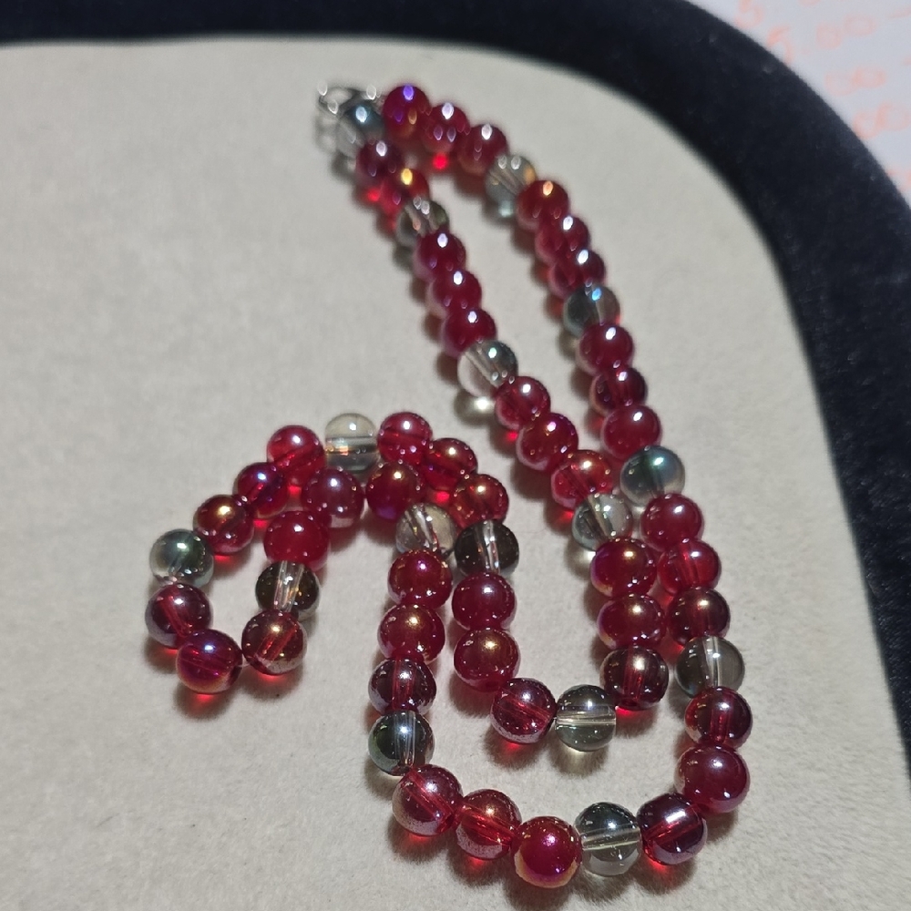 Elegant Red Beaded Necklace